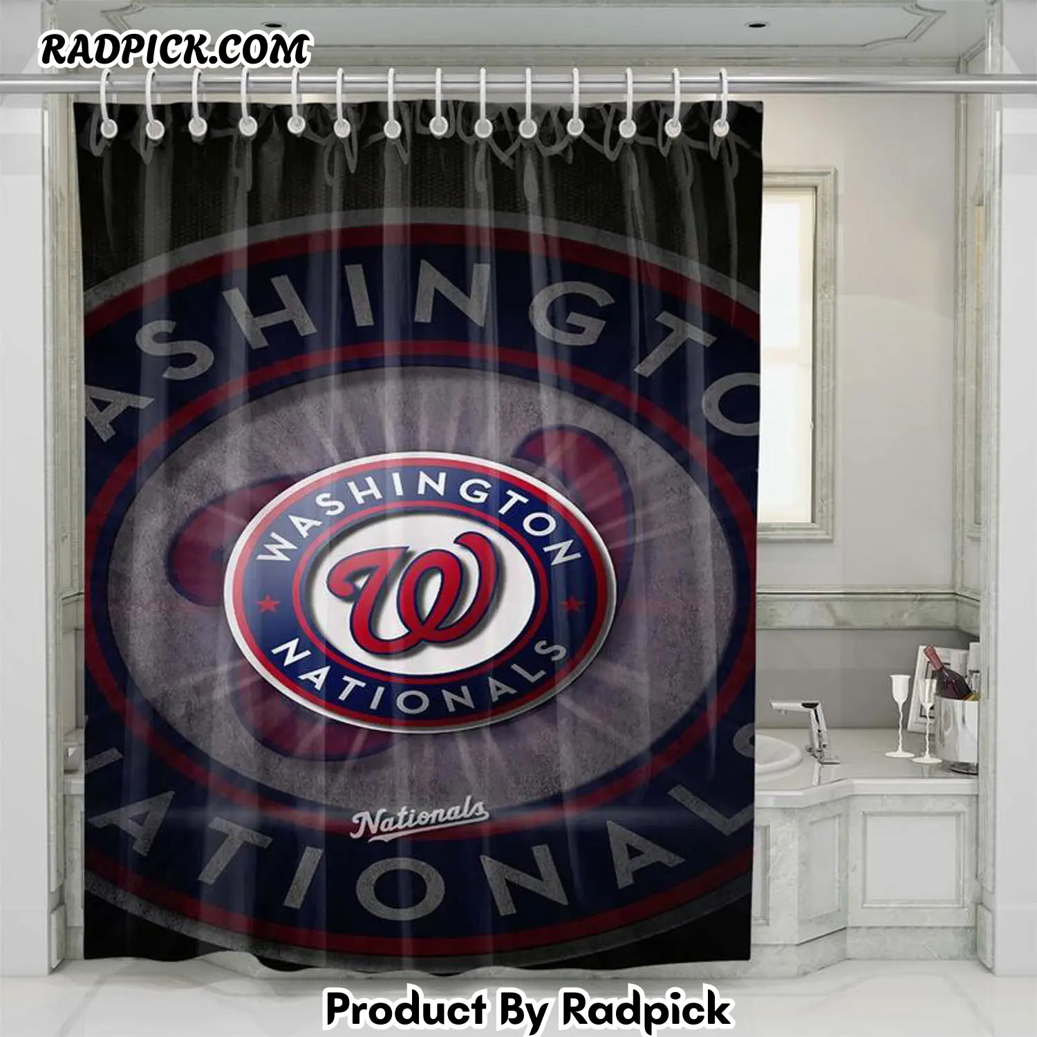 Washington nationals shower curtain set bathroom set for bathroom decor best gift for friends rp38713